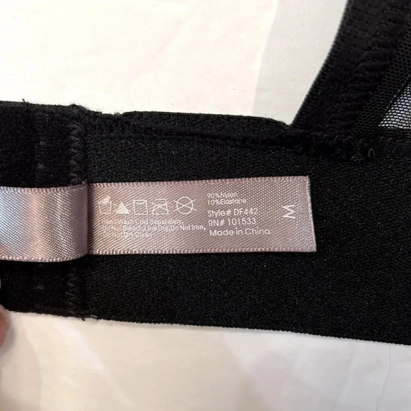 Daisy Fuentes Mesh Bralette Lace Overlay Black Medium NWT - Picture 10 of 14